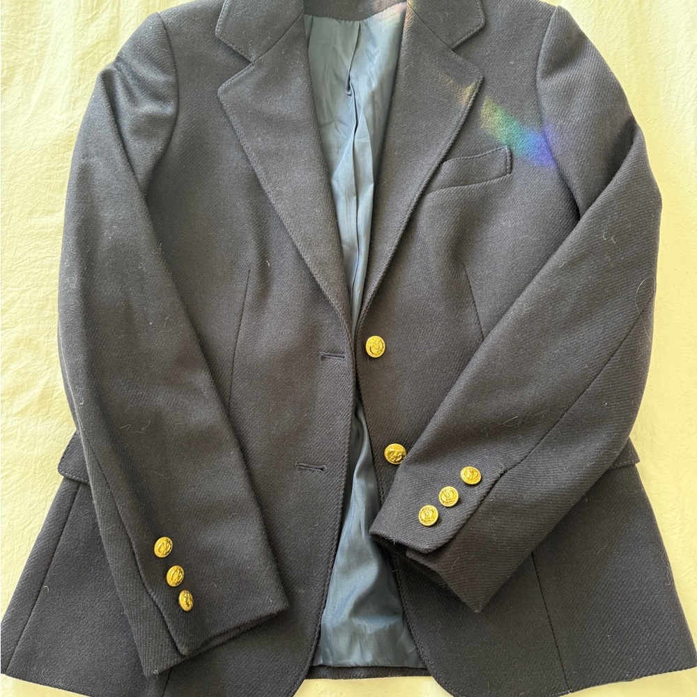 Classic Women's Black Blazer with Gold Buttons